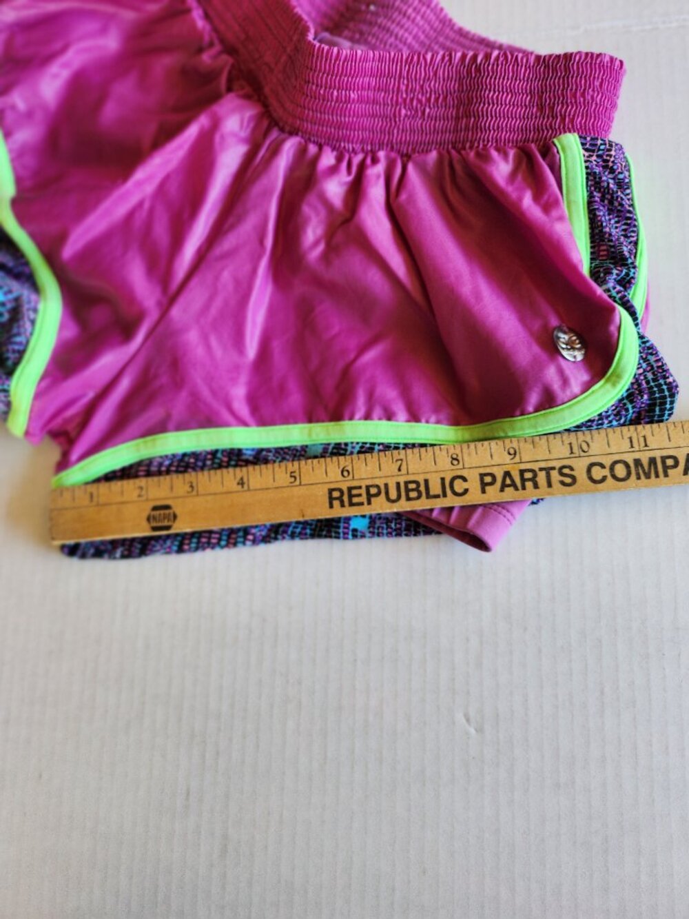 Alto Giro Brazil Athletic Layered Running Shorts Purple Neon Green Trim Size S - Picture 11 of 13